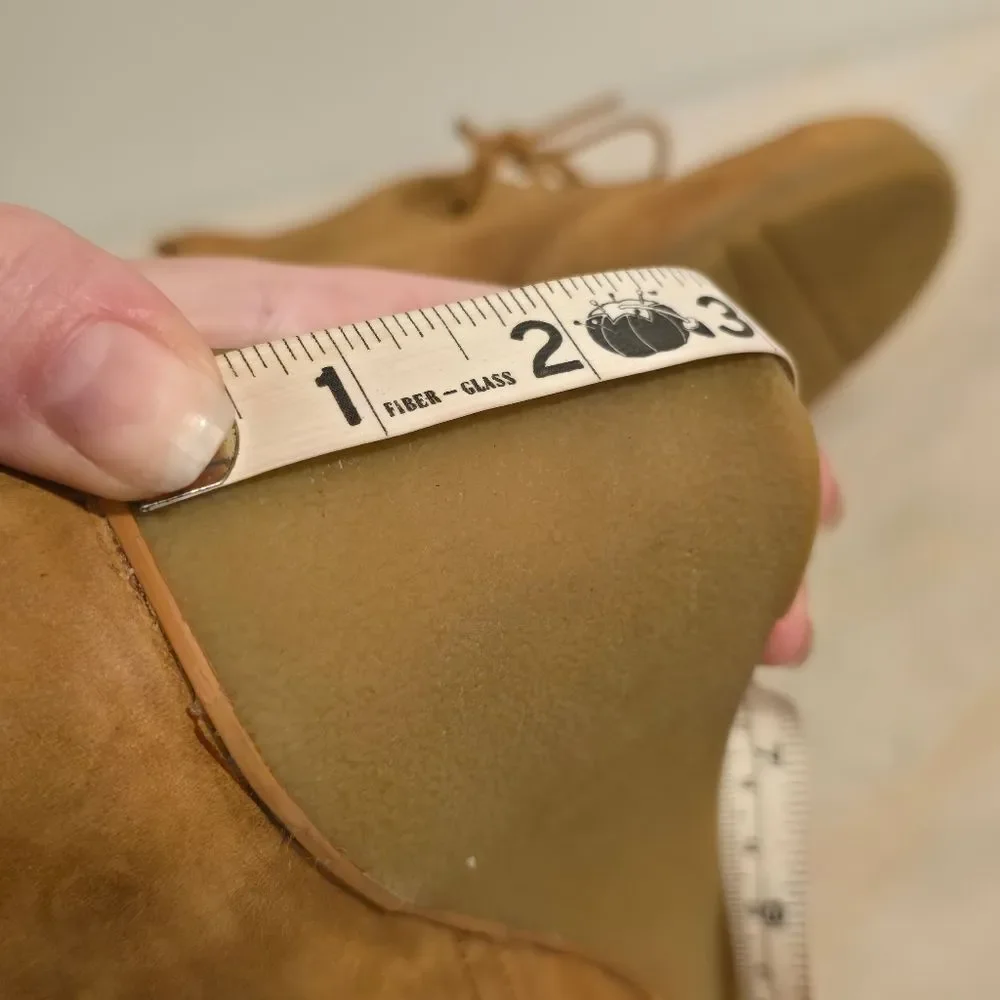 Sperry Harlow Burnished Leather Wedge Bootie in Cognac Brown 9